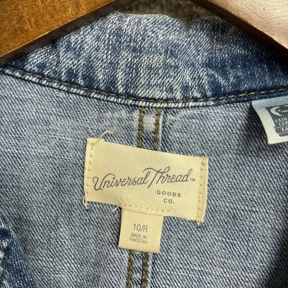 NEW Women's 10/R Long Sleeve Utility Baggy Denim Jumpsuit Universal Thread k1019 - Picture 6 of 9